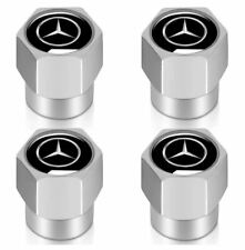 4x Silver Alloy Tire Air Valve Stem Cap Fits Most Mercedes Cars Wagons Suvs