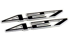 2x 427 Aluminum Emblem Badge Decal Blacksilver For Chevy Corvette Z06-c6 427 Ci