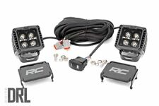 Rough Country 2-inch Square Cree Led Lights-pair Black Series W Cool White Drl