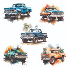 Vinyl Stickers Chevrolet Silverado Truck Retro American Muscle Decal Set Of 5