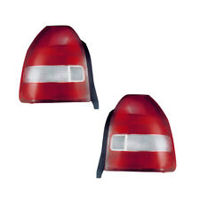 Tail Lights Lamps Pair Set For 99-00 Honda Civic Hatchback Redclear