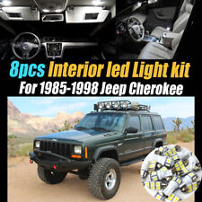 8pcs 6000k White Car Interior Led Light Bulb Kit Package For 85-98 Jeep Cherokee