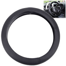 14 - 16 Car Soft Silicone Steering Wheel Cover Black Leather Texture Trims