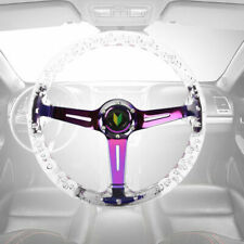 Universal 350mm Deep Dish Jdm Clear Crystal Bubble Neo Spoke Steering Wheel