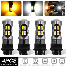 4x 3157 3156 Led Turn Signal Drl Light Bulbs White Amber Switchback 4157na 3457a