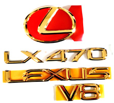 98-03 Fits New Lexus Lx470 Rear Trunk Emblem 24k Gold Kit 1998 1999 2000 2001 03