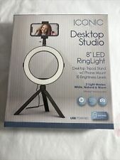 Iconic Desktop Studio 8 Led Ring Light W Phone Mount Tripod Stand