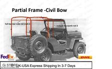 Partial Frame Of Straight Bows-rear Side Vertical Fits Willys Jeep Cj2a Cj3a
