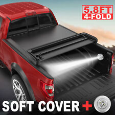 Truck Tonneau Cover 5.8ft Bed 4-fold For Gmc Sierra Chevrolet Silverado 1500