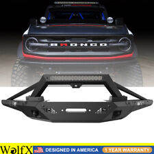 Front Bumper For 2021-2024 Ford Bronco Off Road Rock Crawler Bumper Wside Wings