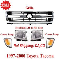 New Toyota Tacoma 97-2000 Front Grille Assembly Kit With Lights Headlight Set