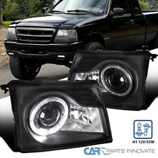 Fits 98-00 Ford Ranger Pickup Matte Black Halo Projector Headlights Leftright