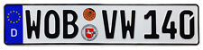 Vw Wolfsburg Rear German License Plate Wob By Z Plates With Unique Number New