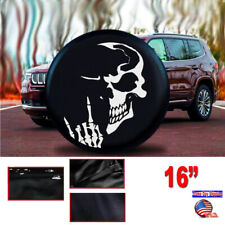 16 Leather Black Skeleton Spare Tire Cover For Jeep Liberty Wrangler Size L