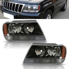 Fit For 1999-2004 Jeep Grand Cherokee 1pair Left Right Side Halogen Headlights