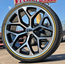 4 New 22 Snowflake Rims Tire Wheel W2854522 Gold White Vogue Tires For Trucks