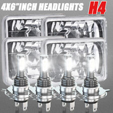 4pcs 4x6 Led Headlights High-lo Beam Fit Chevy C10 Pickup 1981-87 Ford Mustang