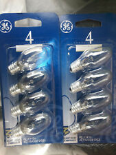 Ge 8 Clear Night Light Bulbs - 2 X 4 Packs 4w Blue Pack
