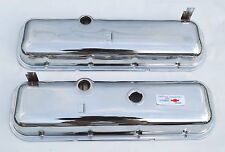 65-72 Chevrolet Chrome Valve Covers Bbc 396 427 454 Drippers Free Decal