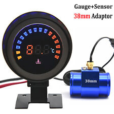 2in 1 Digital Auto Car Water Temperature Meter Voltmeter Gauge With 38mm Adapter