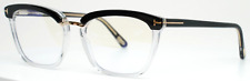 Tom Ford Tf5550 B 005 Black Crystal Blue Block Unisex Eyeglasses 54-17-140 B39
