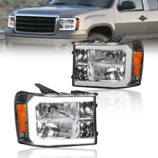 Lhrh Led Drl Headlights Front Lamps For 2007-2014 Gmc Sierra 1500 2500 3500hd