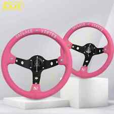 Jdm Pink Color Vertex 13inch Steering Wheel Deep Dish Leather Steering Wheel