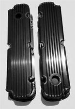 Sb Ford Raised Finned Fabricated Black Aluminum Tall Valve Covers Sbf 289 302