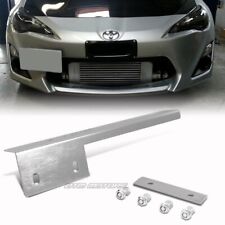 Universal Silver Brushed Aluminum Front License Plate Relocate Mounting Bracket