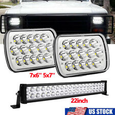 7x6 5x7 Led Headlights 22 Inch Led Light Bar For Jeep Cherokee Xj Yj