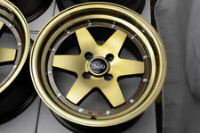 15x8 4x100 Bronze Wheels Fits Miata Mini Cooper Integra Civic Jetta 4 Lug Rims