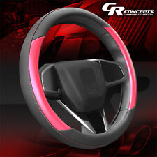Blackred Perforated Leather Wmetallic Pattern Insert 14.5 Steering Wheel Cover