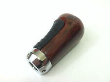 Manual Shift Knob Wood W Black Leather Grip Screwon Threaded And Non Threaded