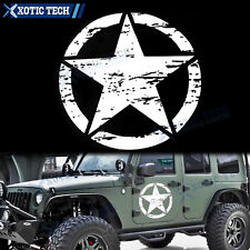 20 White Army Star Distressed Decal Car Hood Side Body Badge For Jeep Wrangler