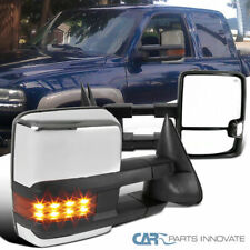 Fit 99-02 Silverado Sierra Facelift Power Heated Extended Led Signal Tow Mirrors
