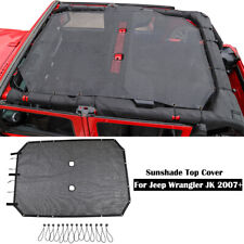 Mesh Sunshade Bikini Anti-uv Top Cover For Jeep Wrangler Jk 2007-18 4-door Black