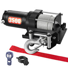 Hedgfox 12v Dc 3500lb Electric Winch Kit Steel Cable W Wireless Remote
