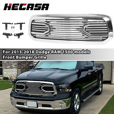 Hecasa Front Chrome Grille Shell Big Horn Style For Dodge Ram 1500 2013-2018