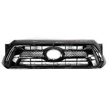 For 2012 2013 2014 2015 Toyota Tacoma Front Bumper Glossy Black Grille Grill