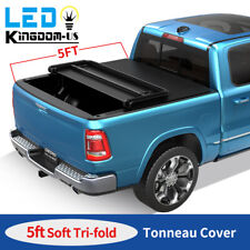 5ft Tri-fold Soft Tonneau Cover Truck Bed For 2019-2023 Ford Ranger Pickup