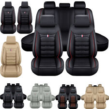 Universal 5 Seat Full Set Car Seat Cover Pu Leather Cushion Protector Front Rear