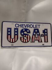 Vintage Small Hole Chevy Usa-1 Dealer Promo License Plate Accessory Topper Gm