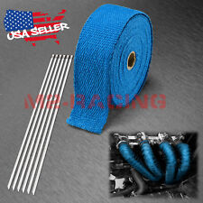 Blue Exhaust Pipe Insulation Thermal Heat Wrap 2x50 Motorcycle Header