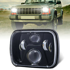 For Jeep Cherokee Xj Wrangler Yj 5x7 7x6 Rectangle Led Headlights Hi-lo Beam Drl