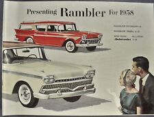 1958 Rambler Brochure Ambassador Rebel Hardtop Wagon Amc Nash Excellent Original