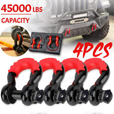 4pcs 34 Strength Shackle D-ring Set For Tow Strap Winch Offroad Suv Jeep Truck