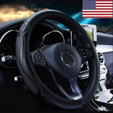 Black Leather Car Steering Wheel Cover Breathable Anti-slip Car Accessories New