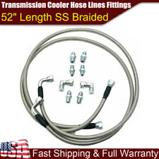 Ss Braided Transmission Cooler Hose Lines Fittings Th350 700r4 Th400 52 Length