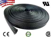 20 Ft 34 Black Expandable Wire Cable Sleeving Sheathing Braided Loom Tubing Us