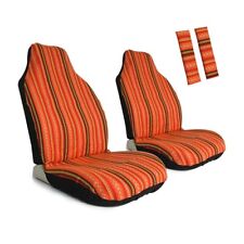 2pcs Front Car Seat Covers Orange Stripe Colorful Baja Saddle Blanket Seat Cover